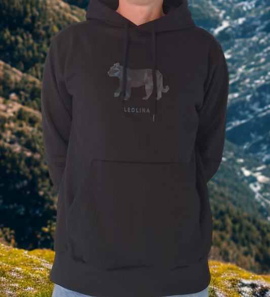 Pattern Bear Hoodie "ALL BLACK"