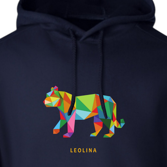 Pattern Bear Hoodie - Navy Blue